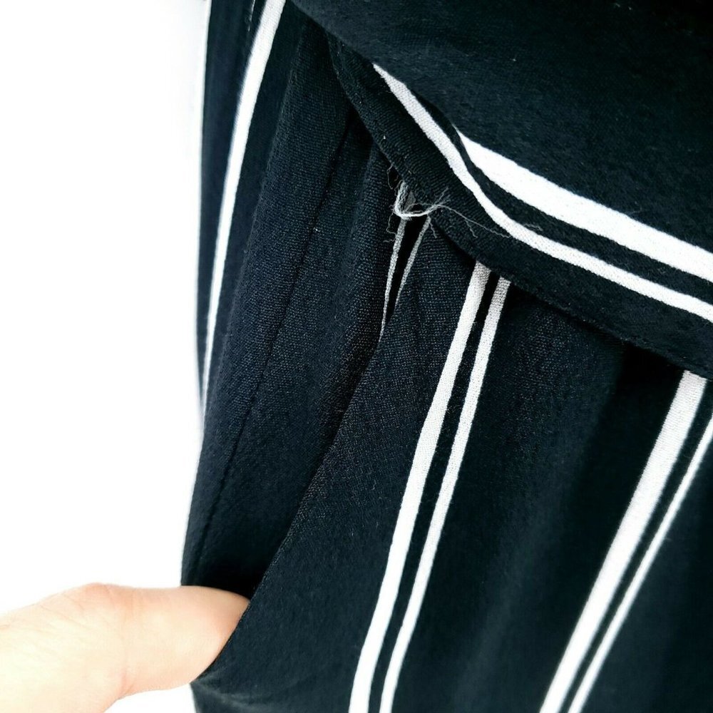 SPARKZ COPENHAGEN Striped Black White Belted Jumpsuit - Picture 5 of 9